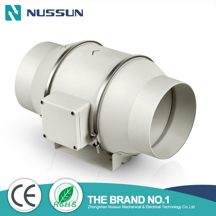 Mixed Flow Inline Duct Fan For Indoor Growing System Agriculture Ventilation (DJT75UM-25P)