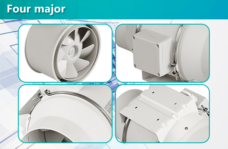 Mixed flow inline duct fan for agriculture ventilation (DJT75UM-25P)