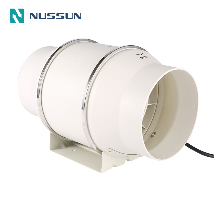NUSSUN Low Noise 3 inch Plastic Inline Duct Fan 2 Speed Levels Controllable Exhaust Fan (DJT75UM-25P)