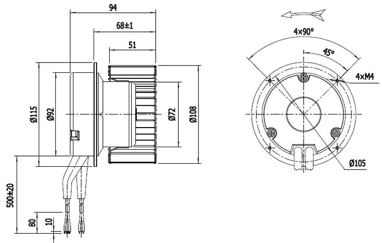 NUSSUN Industrial Centrifugal Fan Ventilation 1~230V EC 108mm Forward Curved Centrifugal Fan With Steel Blade