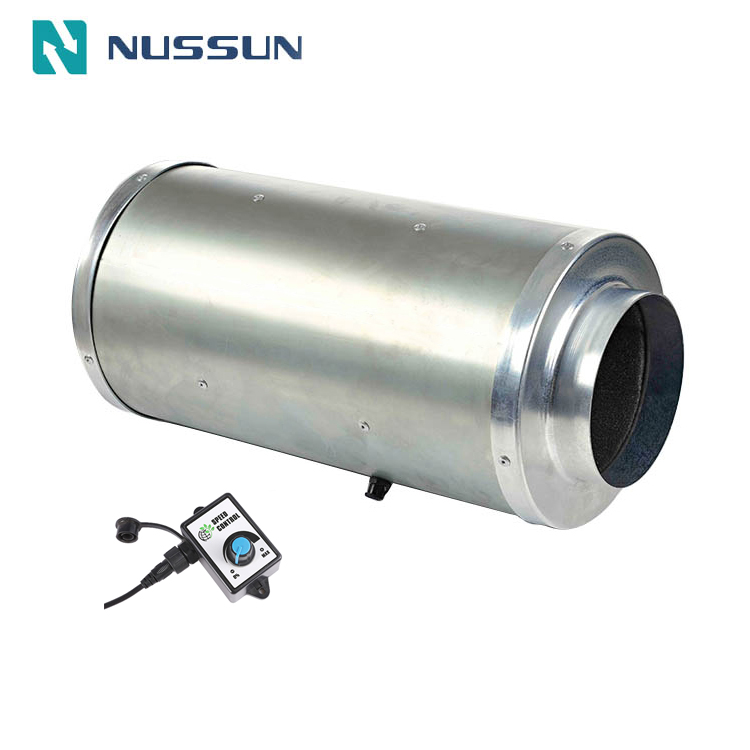 NUSSUN 8 Inch Silent Intelligent Controller Home Ventilation Vertical Farming EC Sliencer Duct Fan (NE-A200J)