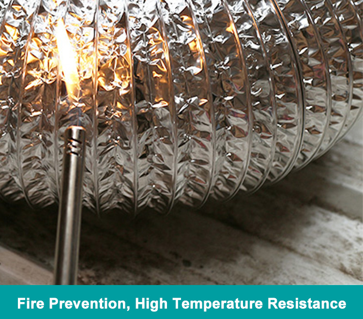 Hydroponic System Customized Fire Resistance Anti-static 8 Inch Aluminum Foil Flexible Air Duct