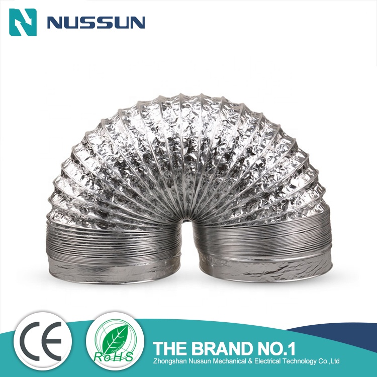 Hydroponic System Customized Fire Resistance Anti-static 8 Inch Aluminum Foil Flexible Air Duct