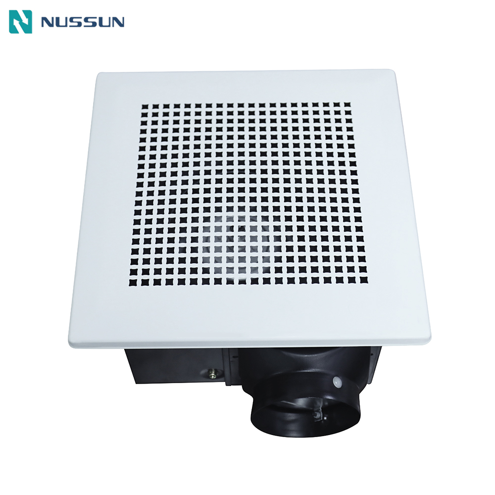 NUSSUN High Air Flow 200mm Integrated Exhaust Ceiling Mounted Fan for Sitting room Home Shops Resturaurant