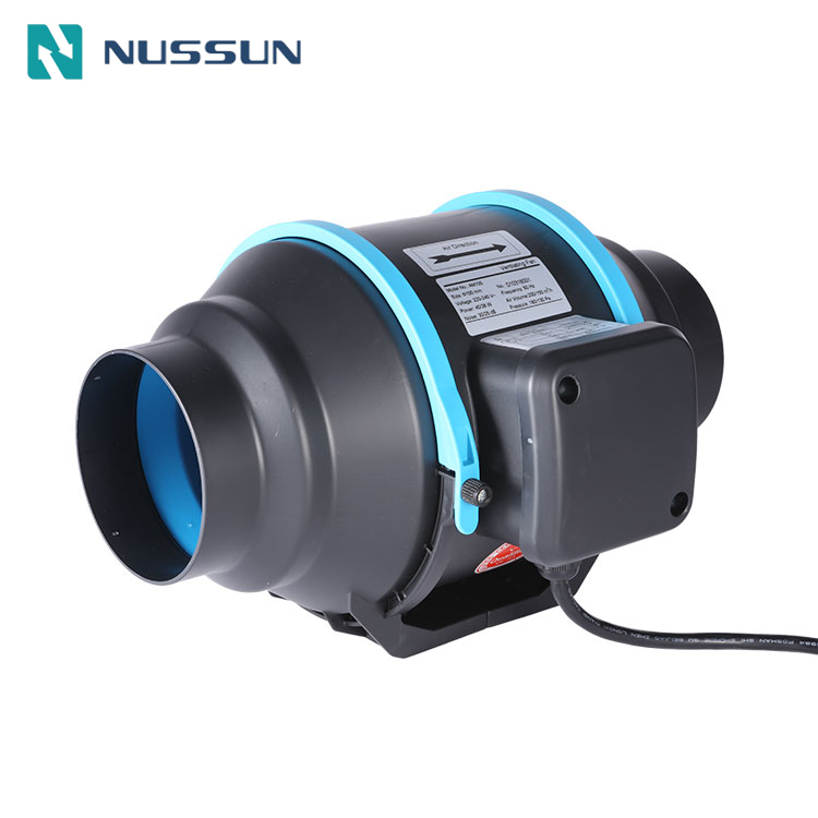 NUSSUN Inline Duct Fan Bathroom Exhaust Fan Mini Blower for Office Hall Hydroponic Kitchen (DJT10UM-25P series2)