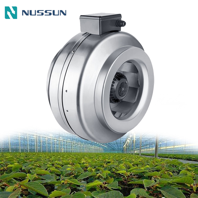 NUSSUN Greenhouse 150mm Metal Housing Ventilation Circular Fan Duct Fan Booster