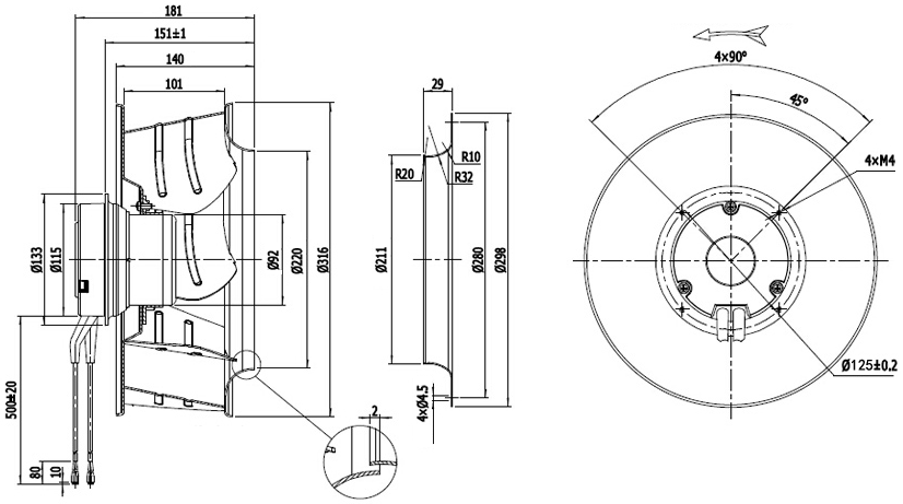 NUSSUN 310mm Ac Ec Dc Backward Curved Air Conditioner Centrifugal Fan Industrial Air Conditioner Fan