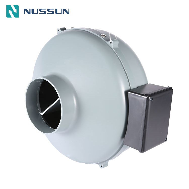 NUSSUN Hydroponics High Temperature Resistant ABS Plastic Centrifugal Fan Blower Industry Inline Duct Fan