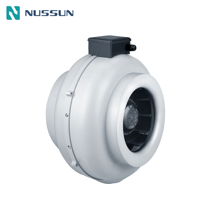 NUSSUN OEM Industrial Air Duct Exhaust Fan ABS Casing Speed Control Air Duct Ventilation Centrifugal Fan
