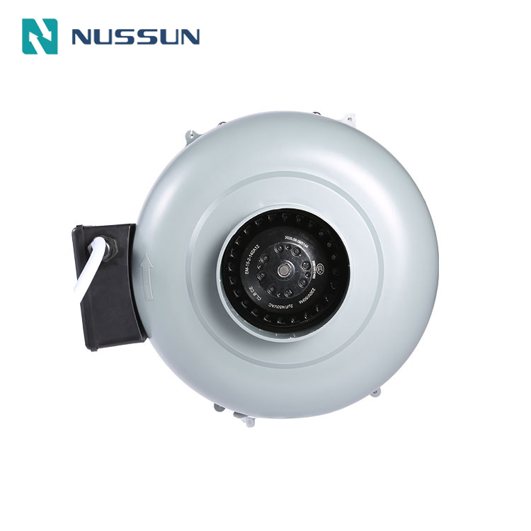 NUSSUN Hydroponics High Temperature Resistant ABS Plastic Centrifugal Fan Blower Industry Inline Duct Fan