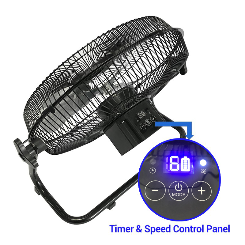 Wholesale Price USB Charging Port 12 Speed Solar Power Fan With Battery