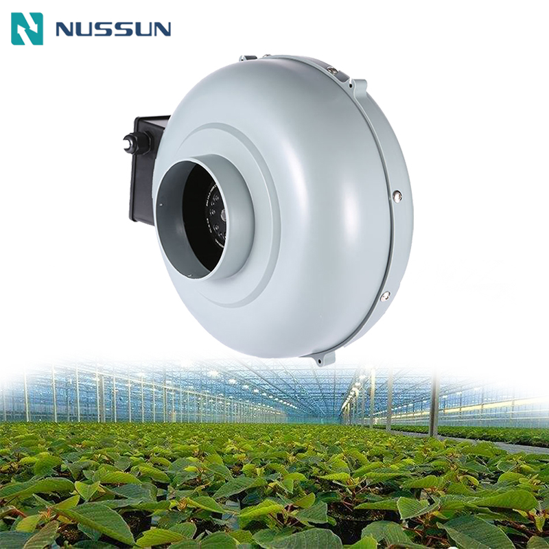 NUSSUN Hydroponics High Temperature Resistant ABS Plastic Centrifugal Fan Blower Industry Inline Duct Fan