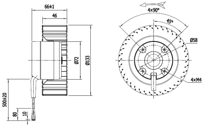 NUSSUN Centrifugal Blower Fan Industrial 133mm DC Forward Curve Centrifugal Fan