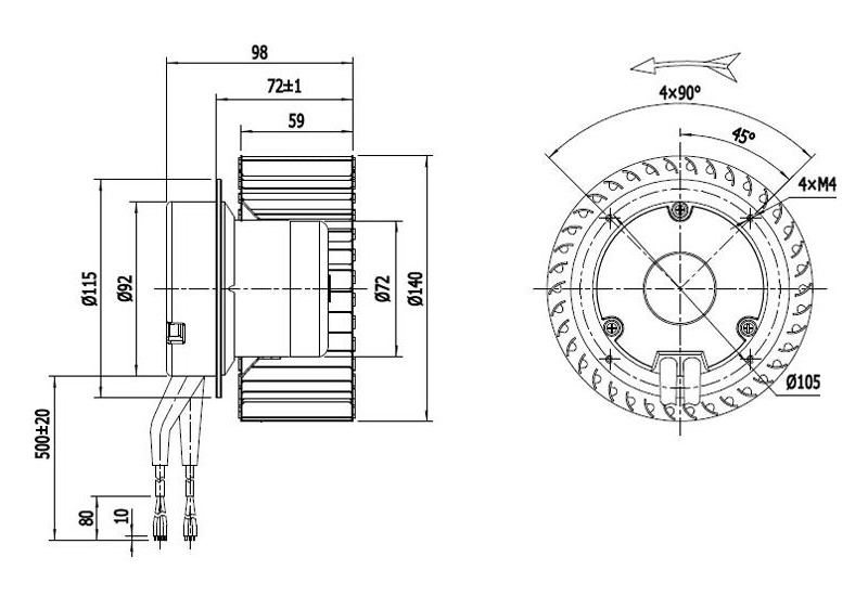 NUSSUN Industrial Custom Coil Unit Air Purifier 140mm Forward Centrifugal Fan For Ventilation