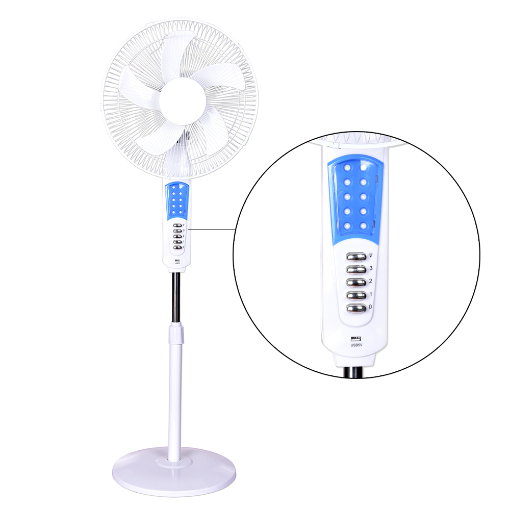 Wholesale High Quality Home Use Energy Saving Solar Rechargeable 16inch Stand Fans