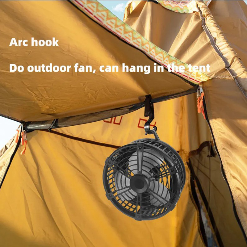 Outdoor Camping Hanging Foldable 6 Inch Table Fan Light USB Rechargeable Mini Folding Fan