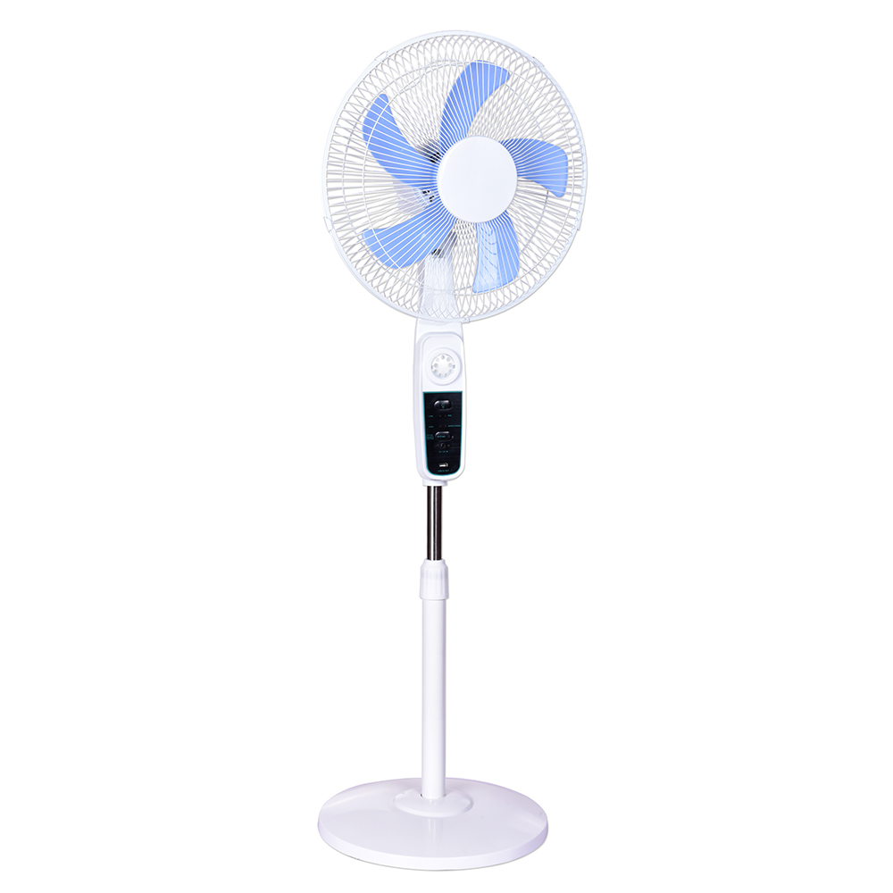 16 Inch Remote Control Solar Powered Rechargeable Stand Fan With LED Light