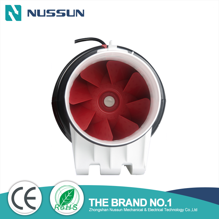 Nussun Ventilation Fan Manufacturer Efficient Quiet 220V Oblique Flow Booster Ultra-quiet Duct Fan