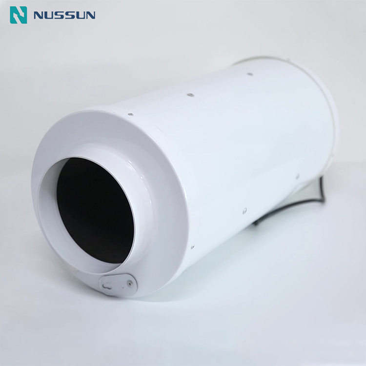 Nussun Commercial Ventilation Air Duct 10inch 250mm EC Motor Mixflow Air Suction Fan With Silencer