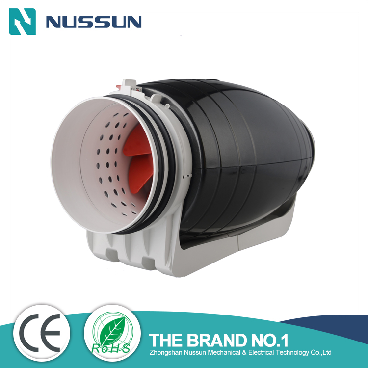 Nussun 220V/50Hz AC/DC 4inch 5inch 100mm-125mm Silent Mixed Flow Exhaust Inline Duct Fan