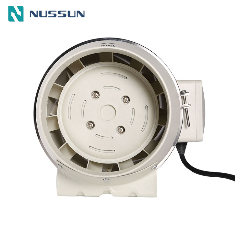 NUSSUN 5 Inch Plastic EC Motor Exhaust Fan Inline Ducted Industrial Farm Greenhouse Ventilation Fan