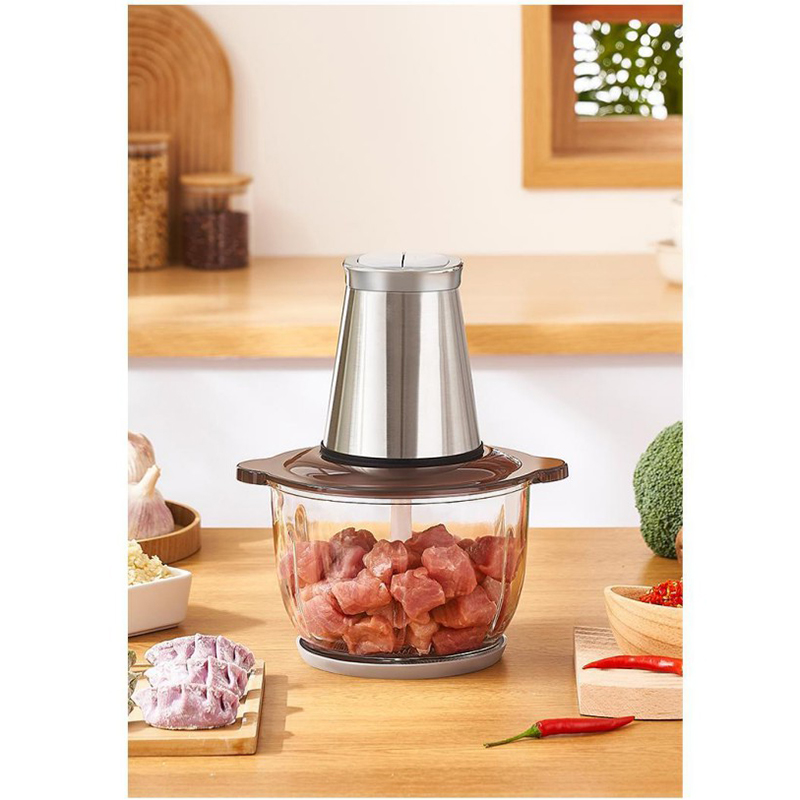 Easy Operate Kitchen Food 2L 3L Meat Chopper Home Use Automatic Mini Glass Bowl Electric Meat Grinder