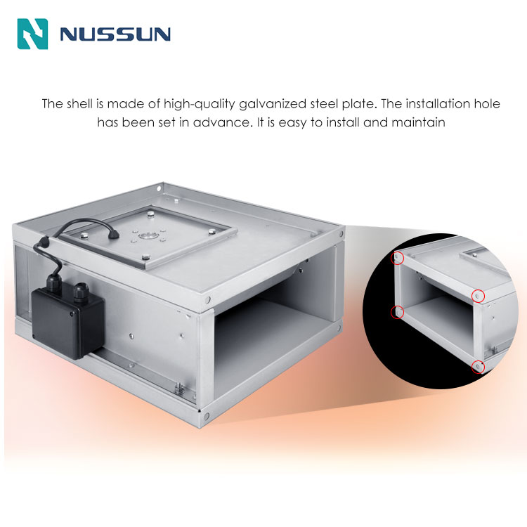 250x125mm Quiet Operation Rectangular Duct Fan for Noise-Free Environments