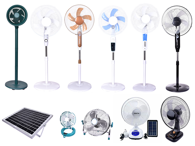 12V DC Rechargeable Battery Solar Fan Outdoor Household Stand Fan Have Led Light And Usb Port