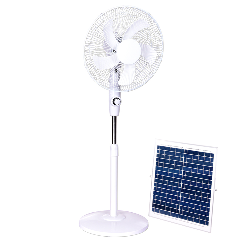 OEM Logo 12V 16inch Solar Rechargeable Stand Fan With Solar Panel Charging