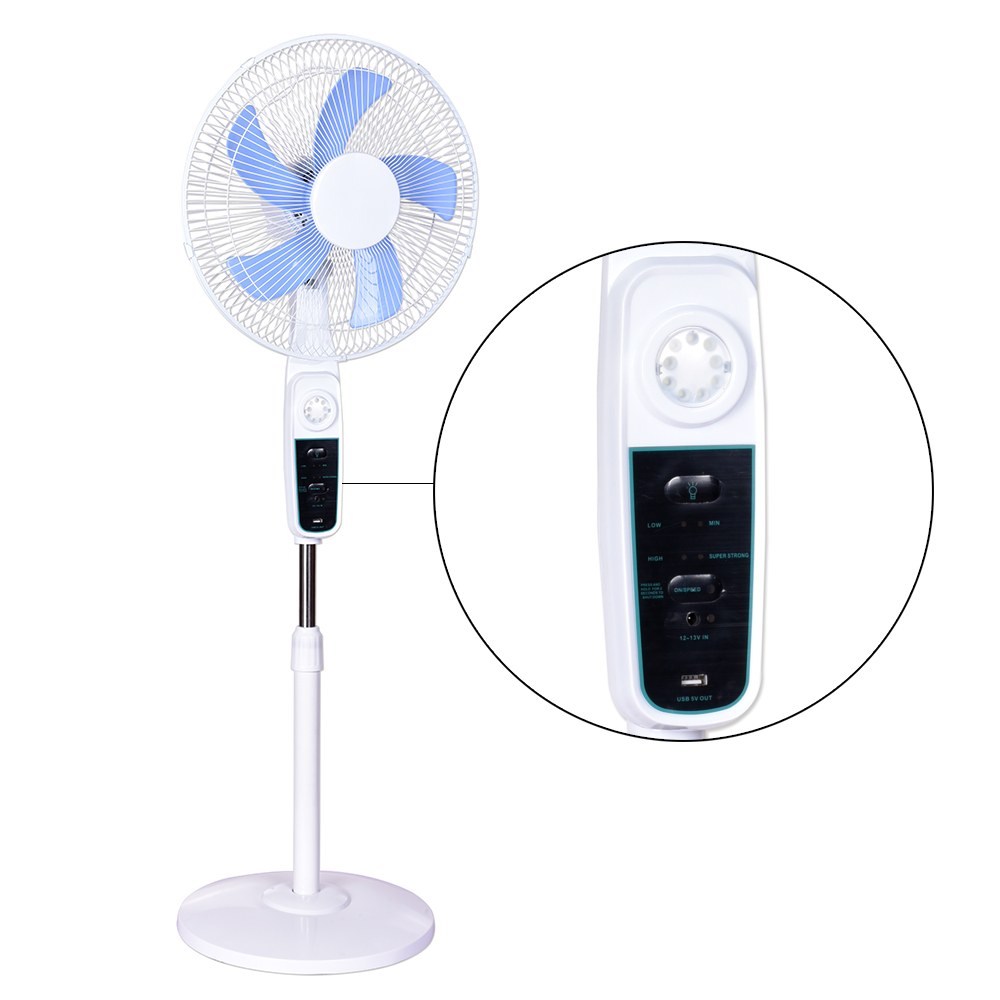 16 Inch Universal Remote Control Plastic Metal Material Electric Fan Vertical Solar Fan with Solar Panel