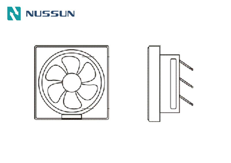 NUSSUN 12Inch 220V AC 1200CMH Cabinet Residential Ventilation Equipment Axial Cooling Fan with Back Louver