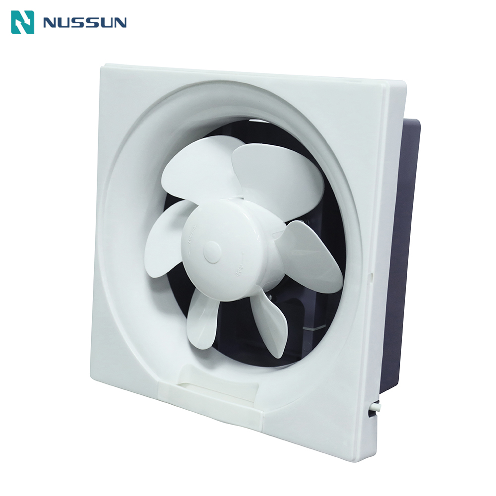 NUSSUN 12 Inch Square Plastic Customized Low Noise Axial Cooling Fan For Bathroom Kitchen Ventilation