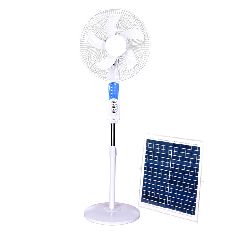 China Factory 12V Ac/dc Solar Powered Stand Fan With Lithium Battery 5V Usb Port Led Light Fan