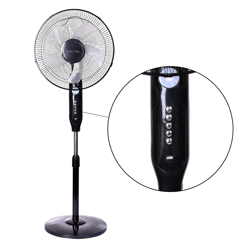 16 Inches 5 Blades Stand Fan Solar Floor Energy Ac Dc Rechargeable Standing Fan