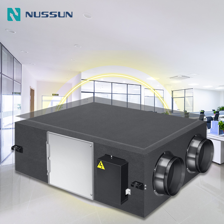 NUSSUN Ceiling Mounted Energy Recovery Ventilation System Erv Hrv Fresh Air Ventilation With 800CMH Air Volume