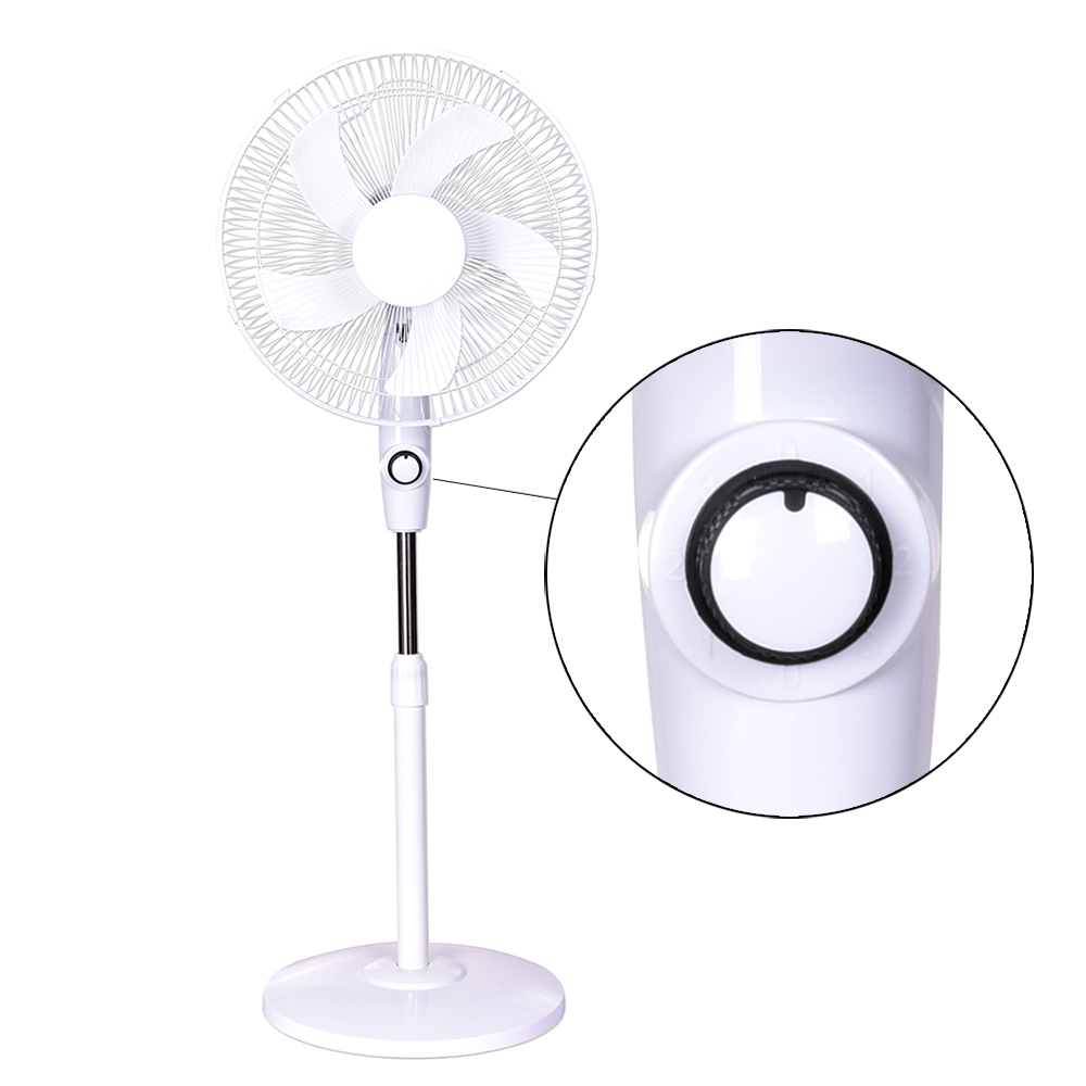 OEM Logo 12V 16inch Solar Rechargeable Stand Fan With Solar Panel Charging