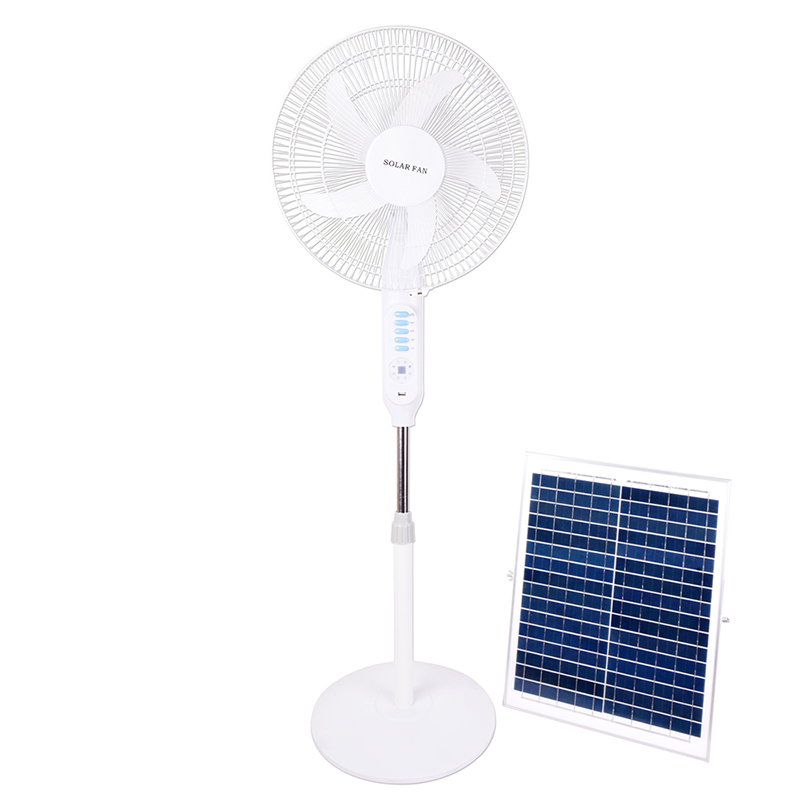 Solar Energy Systems Lithium Battery Rechargeable Stand Fan With Usb Port Led Light Fan