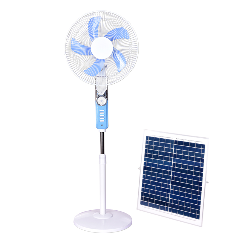 12V DC Rechargeable Battery Solar Fan Outdoor Household Stand Fan Have Led Light And Usb Port