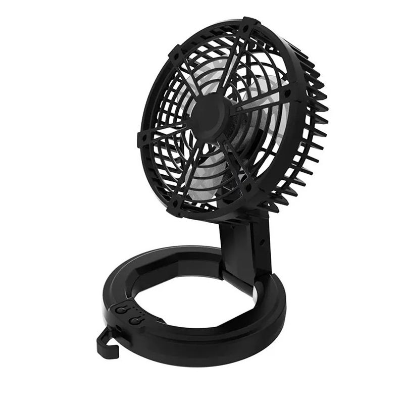 Handheld Plastic 6 Inch Small Fan With LED Light Lithium Battery Rechargeable Fan For Camping