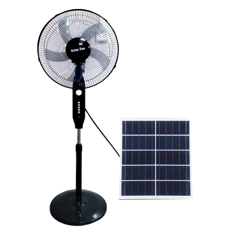 16 Inches 5 Blades Stand Fan Solar Floor Energy Ac Dc Rechargeable Standing Fan