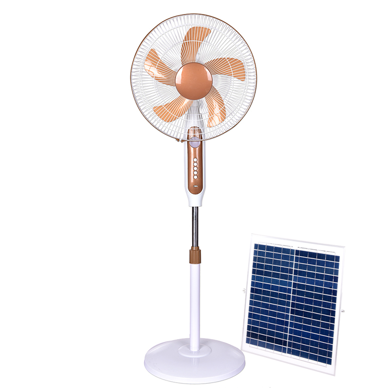 OEM Vertical Metal Grill 16 Inches 5 Blades Rechargeable Home Solar Fans Rechargeable Electric Fan