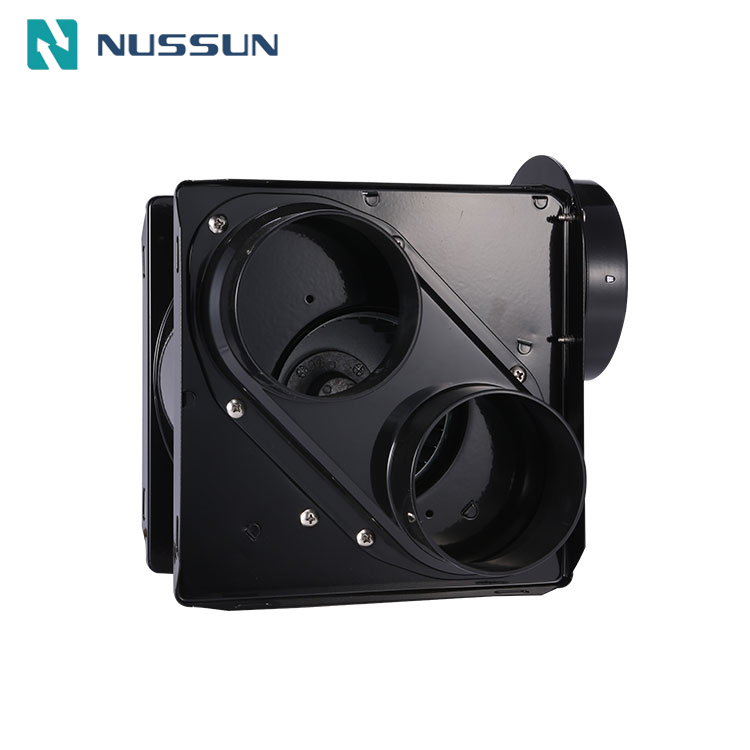 NUSUN DPT10-2X75B IP44 Automatic Overload Protection Two Air Outlets Duct Ventilation Fan Centrifugal Inline Fan