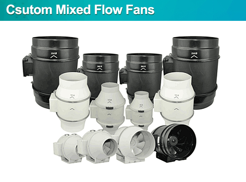 custom ventilation mixed flow fan