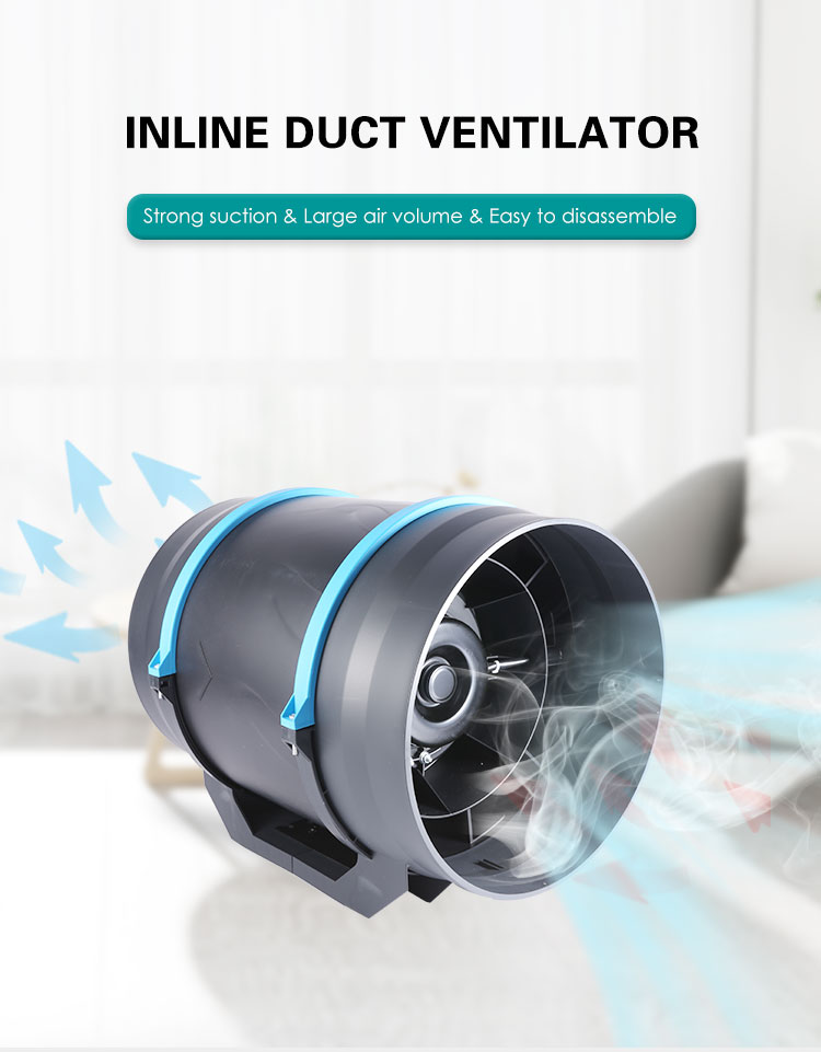 Efficient Airflow mixed flow ventilator for grow tent exhaust